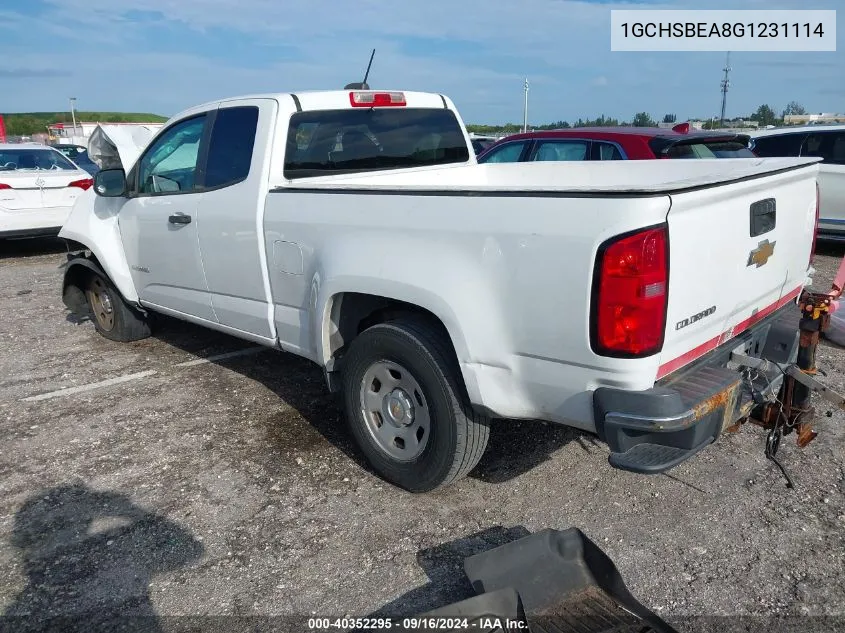 1GCHSBEA8G1231114 2016 Chevrolet Colorado