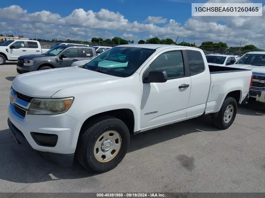 2016 Chevrolet Colorado Wt VIN: 1GCHSBEA6G1260465 Lot: 40391988