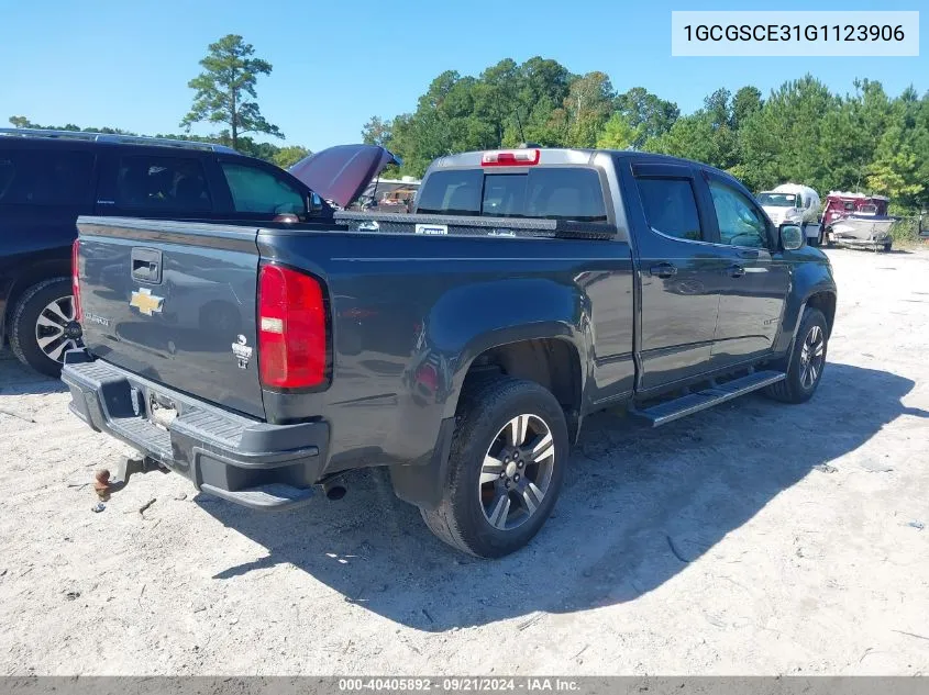 1GCGSCE31G1123906 2016 Chevrolet Colorado Lt