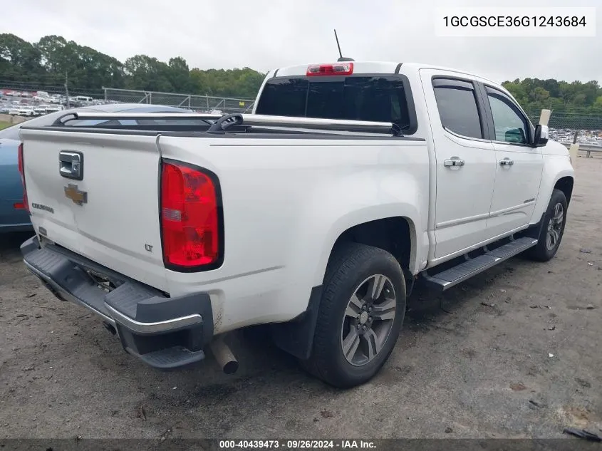 2016 Chevrolet Colorado Lt VIN: 1GCGSCE36G1243684 Lot: 40439473