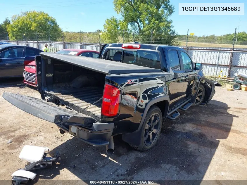 2016 Chevrolet Colorado Z71 VIN: 1GCPTDE13G1346689 Lot: 40451118