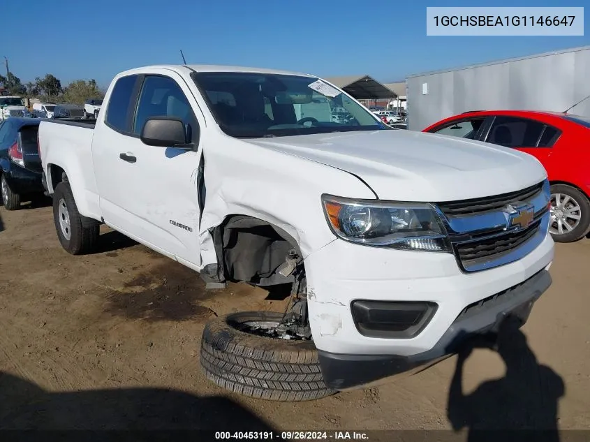 2016 Chevrolet Colorado Wt VIN: 1GCHSBEA1G1146647 Lot: 40453191