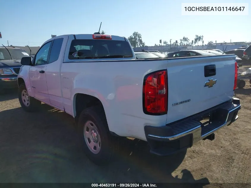 2016 Chevrolet Colorado Wt VIN: 1GCHSBEA1G1146647 Lot: 40453191