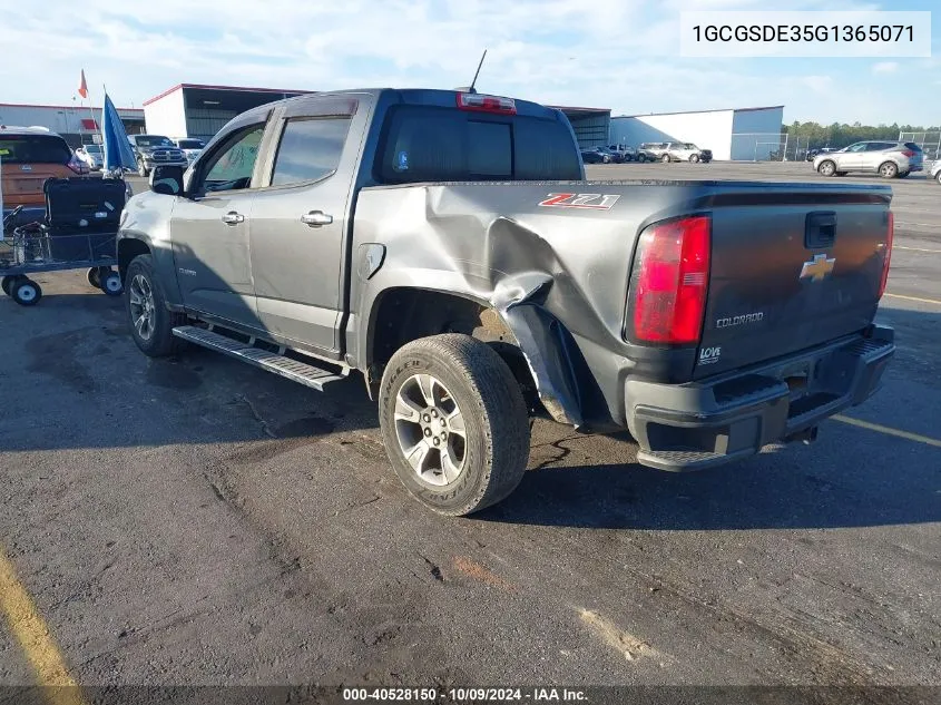 2016 Chevrolet Colorado Z71 VIN: 1GCGSDE35G1365071 Lot: 40528150