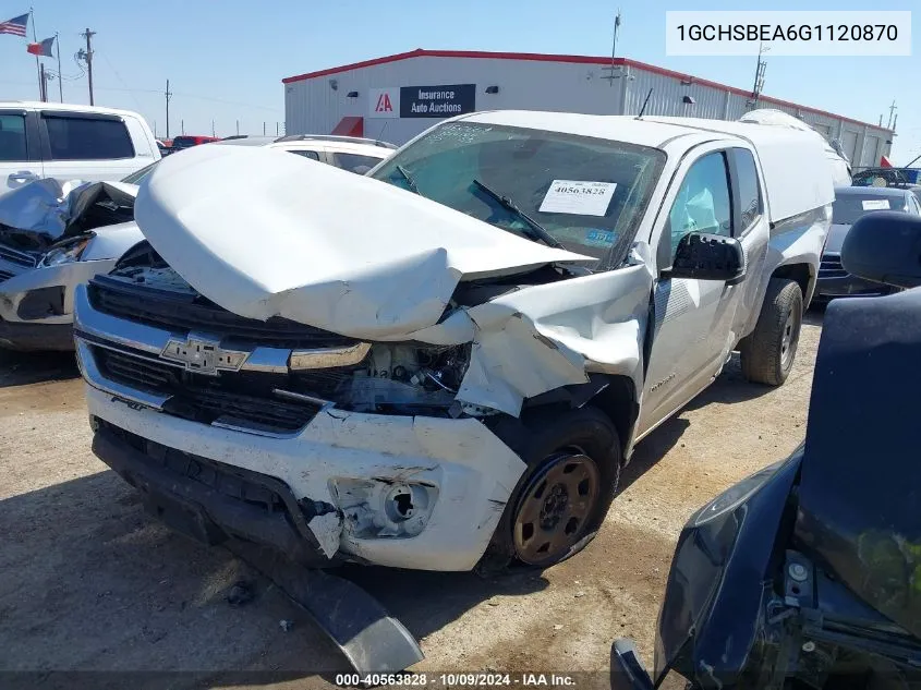 2016 Chevrolet Colorado VIN: 1GCHSBEA6G1120870 Lot: 40563828