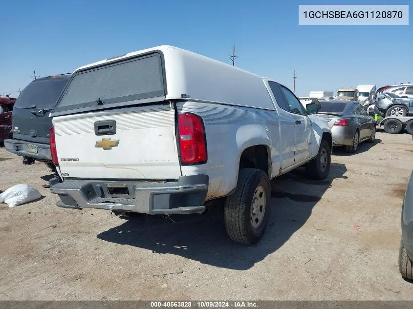 2016 Chevrolet Colorado VIN: 1GCHSBEA6G1120870 Lot: 40563828