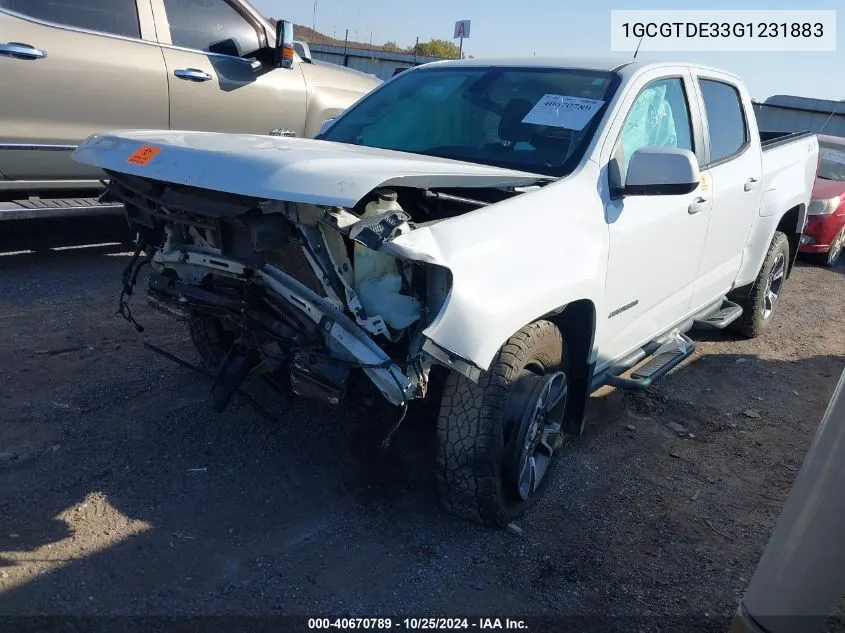 2016 Chevrolet Colorado Z71 VIN: 1GCGTDE33G1231883 Lot: 40670789