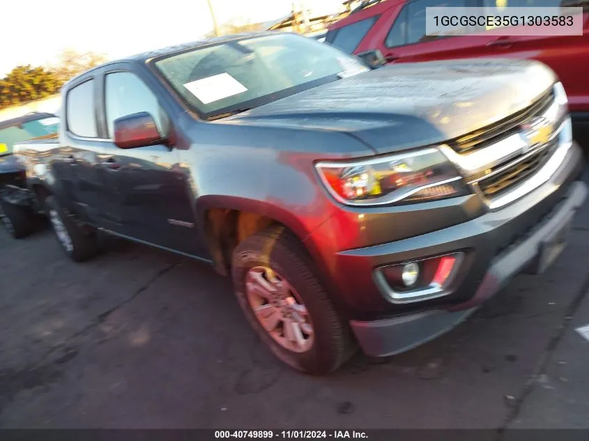 2016 Chevrolet Colorado Lt VIN: 1GCGSCE35G1303583 Lot: 40749899