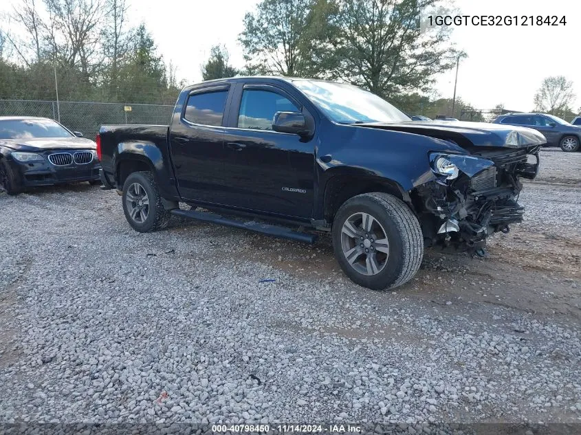 2016 Chevrolet Colorado Lt VIN: 1GCGTCE32G1218424 Lot: 40798450