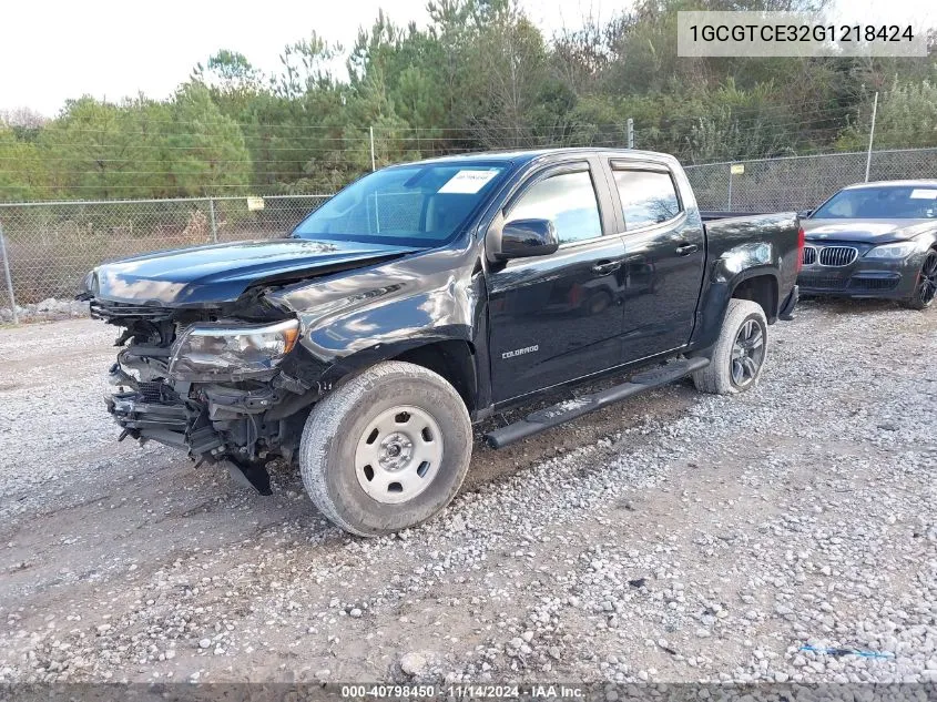 2016 Chevrolet Colorado Lt VIN: 1GCGTCE32G1218424 Lot: 40798450