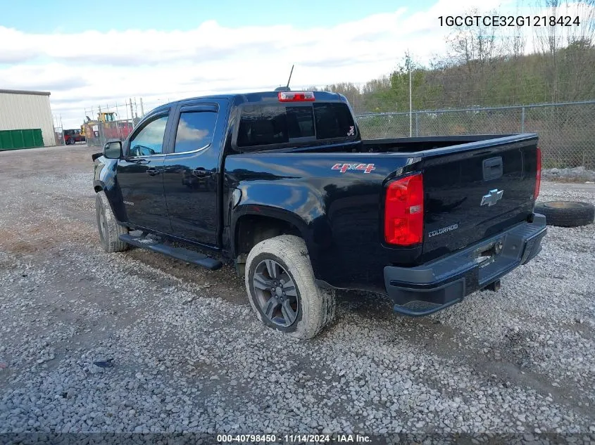 2016 Chevrolet Colorado Lt VIN: 1GCGTCE32G1218424 Lot: 40798450