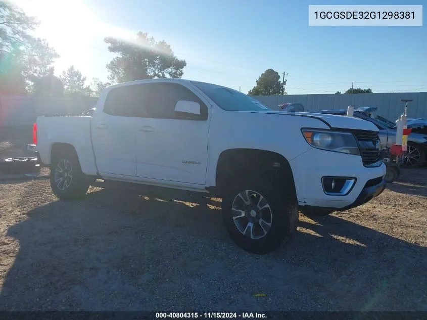 2016 Chevrolet Colorado Z71 VIN: 1GCGSDE32G1298381 Lot: 40804315