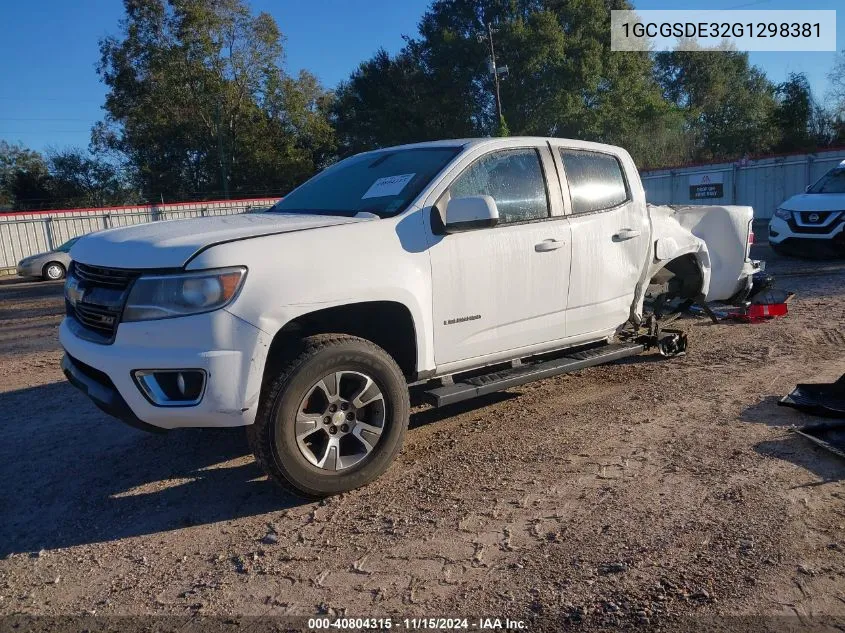 2016 Chevrolet Colorado Z71 VIN: 1GCGSDE32G1298381 Lot: 40804315