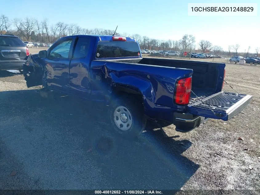 2016 Chevrolet Colorado Wt VIN: 1GCHSBEA2G1248829 Lot: 40812652