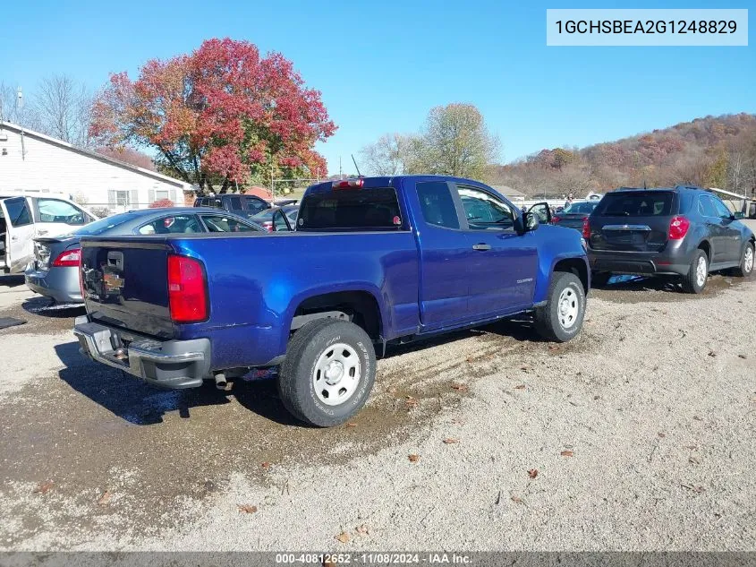 2016 Chevrolet Colorado Wt VIN: 1GCHSBEA2G1248829 Lot: 40812652