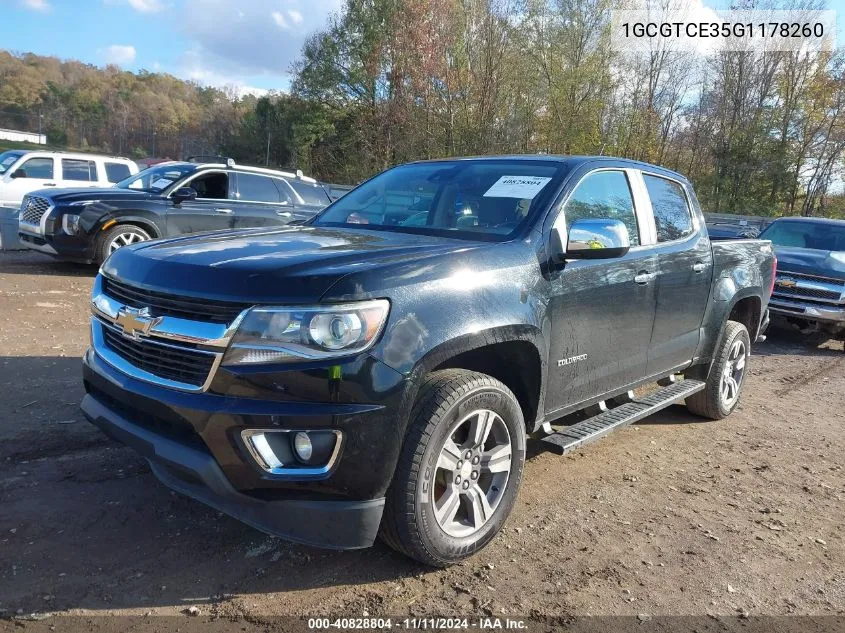 2016 Chevrolet Colorado Lt VIN: 1GCGTCE35G1178260 Lot: 40828804