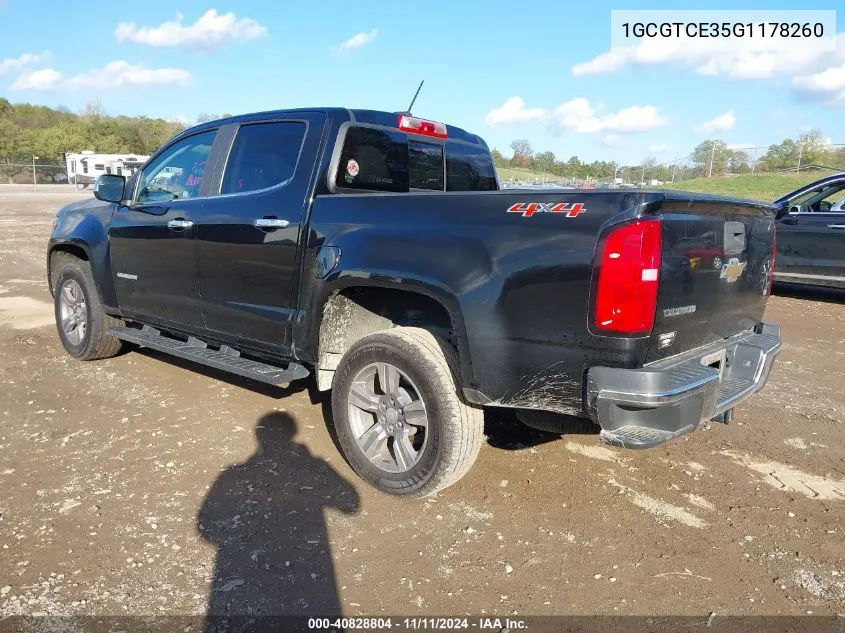 2016 Chevrolet Colorado Lt VIN: 1GCGTCE35G1178260 Lot: 40828804