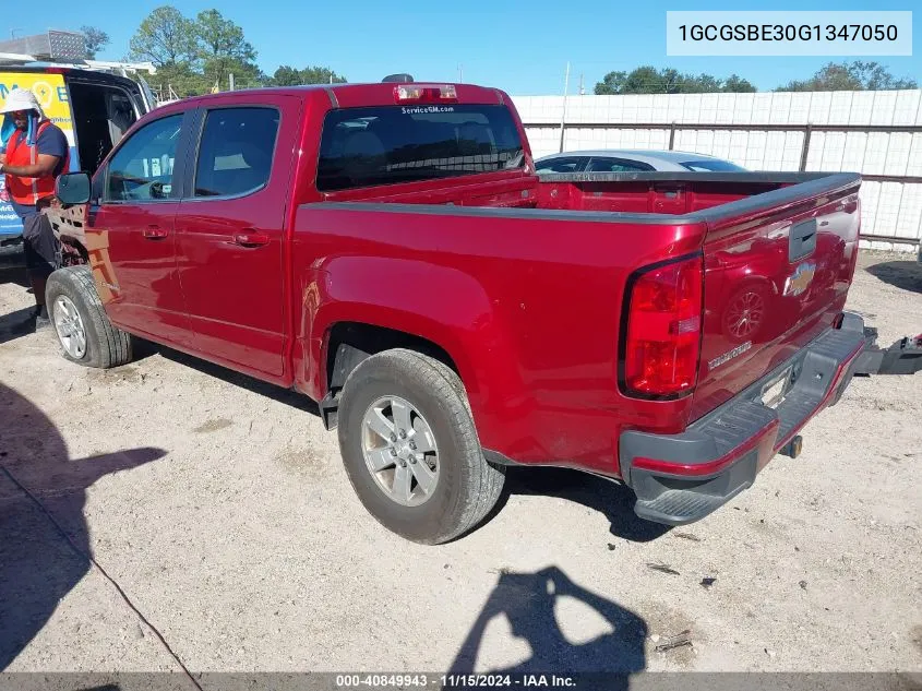 2016 Chevrolet Colorado Wt VIN: 1GCGSBE30G1347050 Lot: 40849943