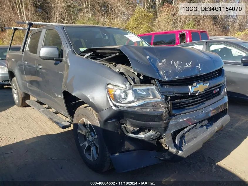 2016 Chevrolet Colorado Z71 VIN: 1GCGTDE34G1154070 Lot: 40864532