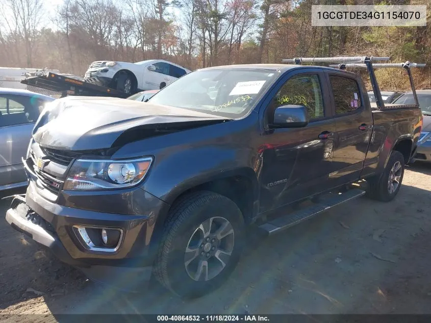 2016 Chevrolet Colorado Z71 VIN: 1GCGTDE34G1154070 Lot: 40864532