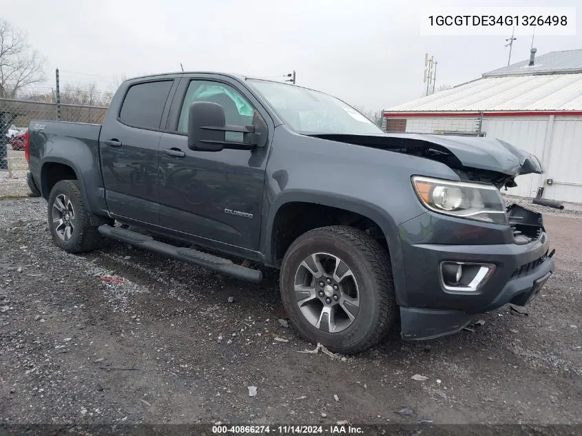 2016 Chevrolet Colorado Z71 VIN: 1GCGTDE34G1326498 Lot: 40866274