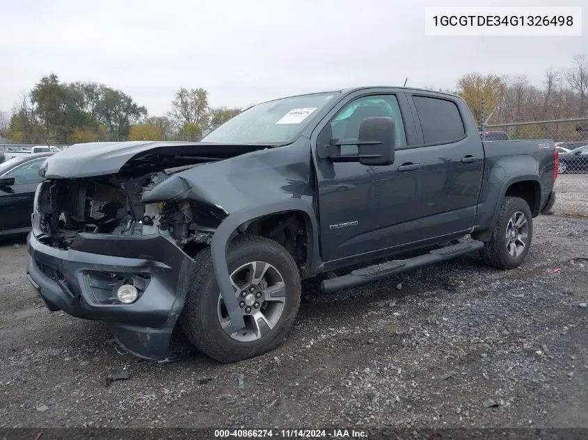 2016 Chevrolet Colorado Z71 VIN: 1GCGTDE34G1326498 Lot: 40866274