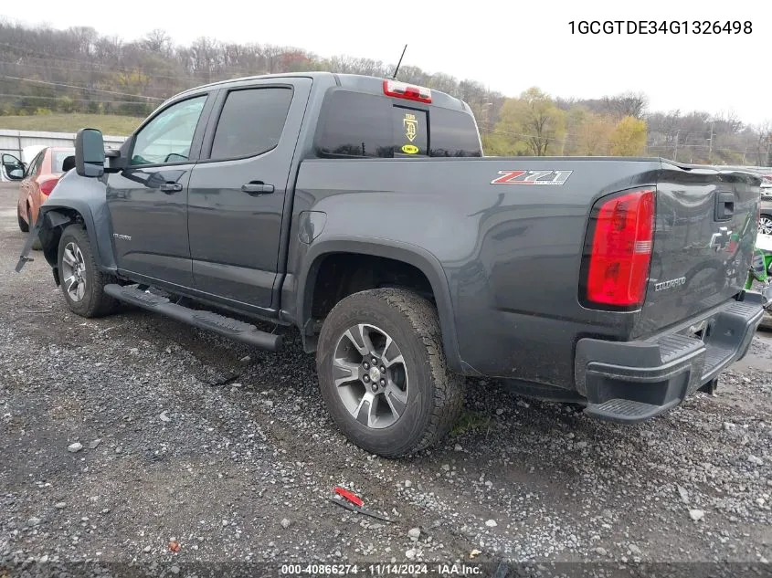 2016 Chevrolet Colorado Z71 VIN: 1GCGTDE34G1326498 Lot: 40866274