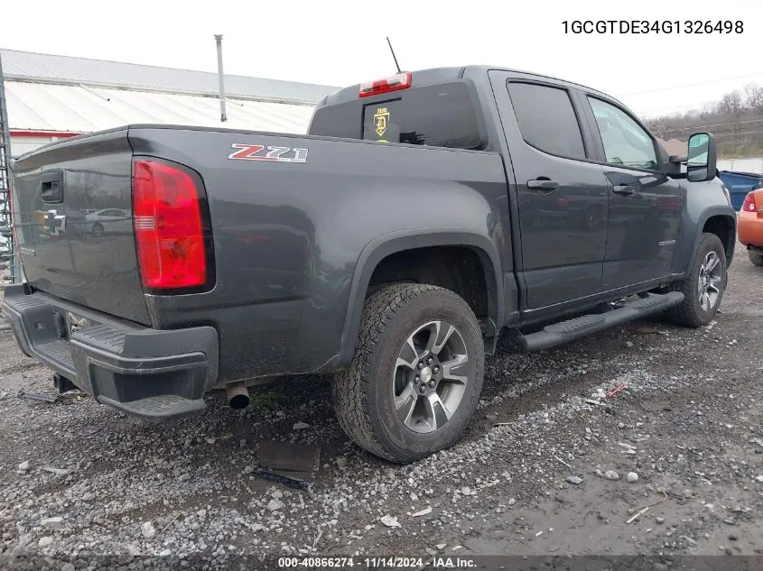 2016 Chevrolet Colorado Z71 VIN: 1GCGTDE34G1326498 Lot: 40866274