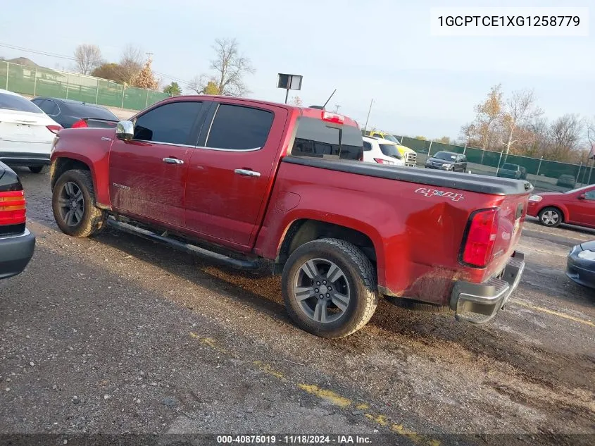 2016 Chevrolet Colorado Lt VIN: 1GCPTCE1XG1258779 Lot: 40875019