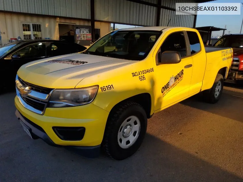 2016 Chevrolet Colorado VIN: 1GCHSBEAXG1103392 Lot: 40887110