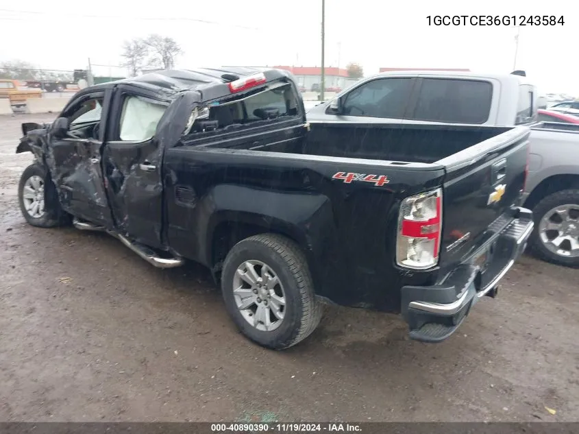 1GCGTCE36G1243584 2016 Chevrolet Colorado Lt