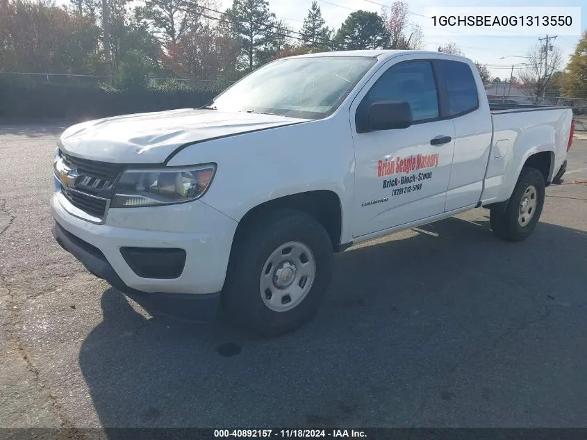 2016 Chevrolet Colorado Wt VIN: 1GCHSBEA0G1313550 Lot: 40892157