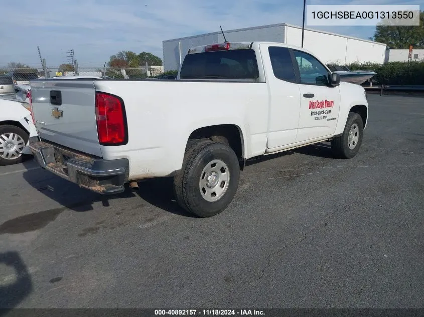 2016 Chevrolet Colorado Wt VIN: 1GCHSBEA0G1313550 Lot: 40892157