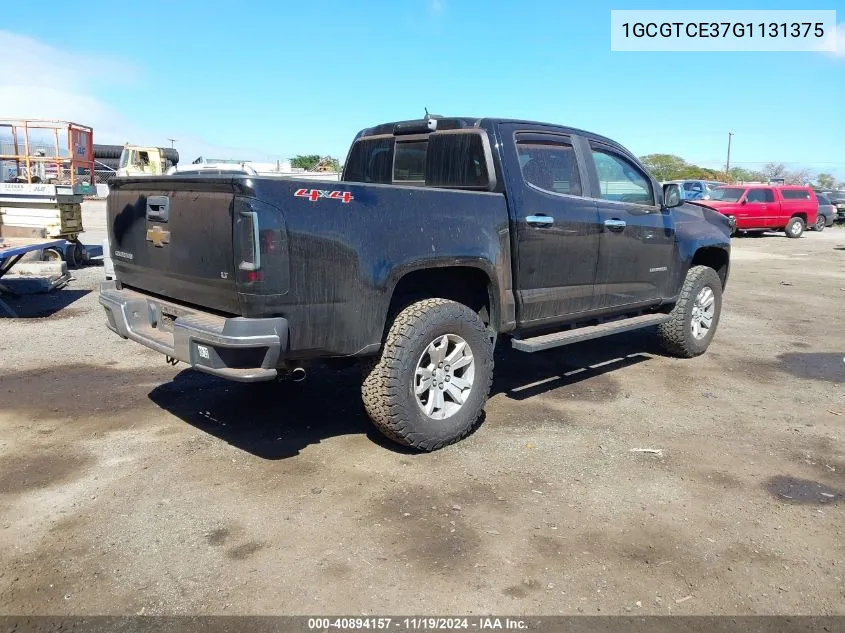 2016 Chevrolet Colorado Lt VIN: 1GCGTCE37G1131375 Lot: 40894157