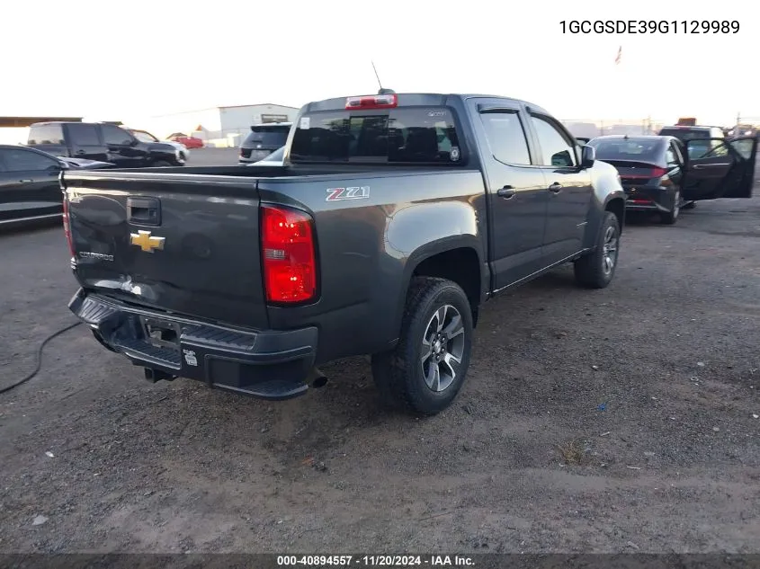 2016 Chevrolet Colorado Z71 VIN: 1GCGSDE39G1129989 Lot: 40894557