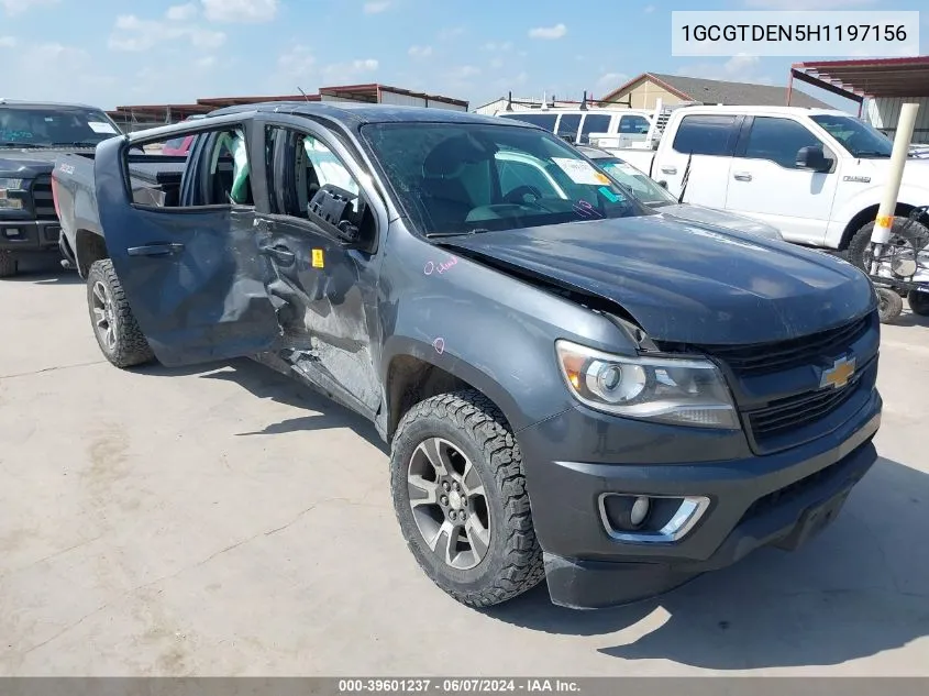 2017 Chevrolet Colorado Z71 VIN: 1GCGTDEN5H1197156 Lot: 39601237