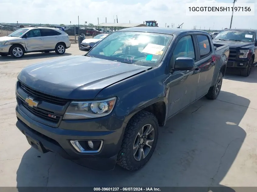 2017 Chevrolet Colorado Z71 VIN: 1GCGTDEN5H1197156 Lot: 39601237