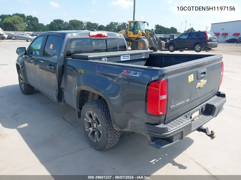 2017 Chevrolet Colorado Z71 VIN: 1GCGTDEN5H1197156 Lot: 39601237