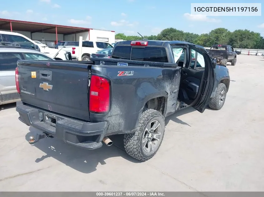 2017 Chevrolet Colorado Z71 VIN: 1GCGTDEN5H1197156 Lot: 39601237