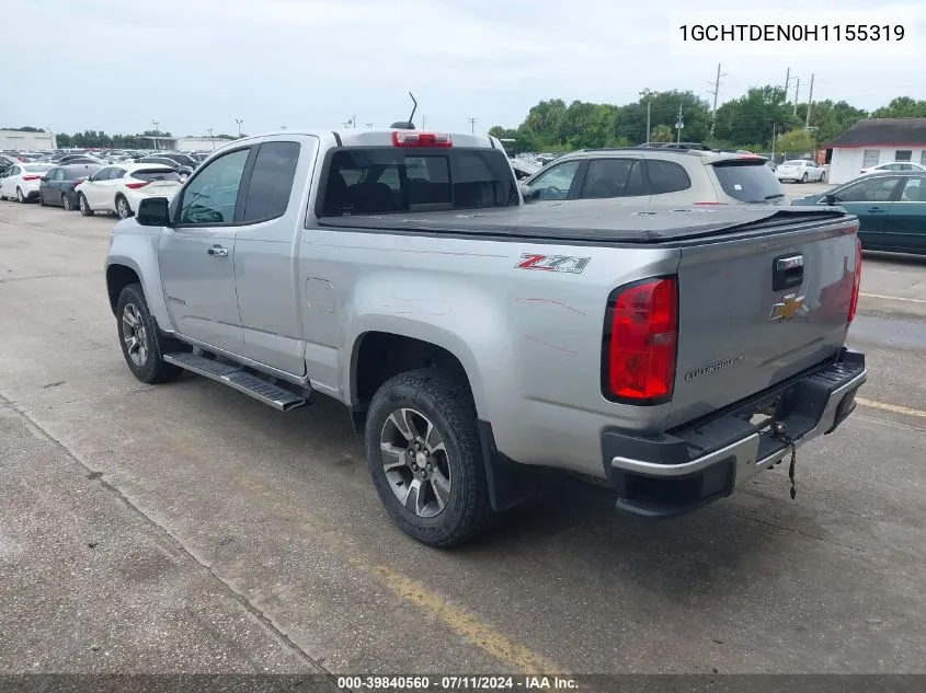 2017 Chevrolet Colorado Z71 VIN: 1GCHTDEN0H1155319 Lot: 39840560