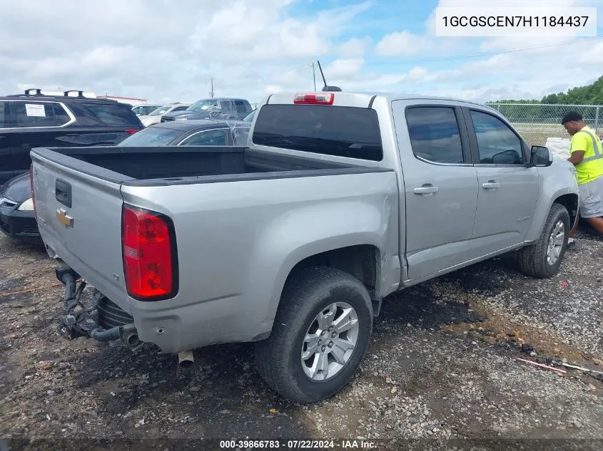 2017 Chevrolet Colorado Lt VIN: 1GCGSCEN7H1184437 Lot: 39866783