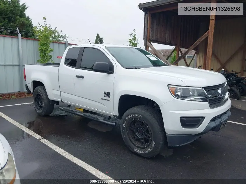 2017 Chevrolet Colorado Wt VIN: 1GCHSBEN0H1326898 Lot: 39960000