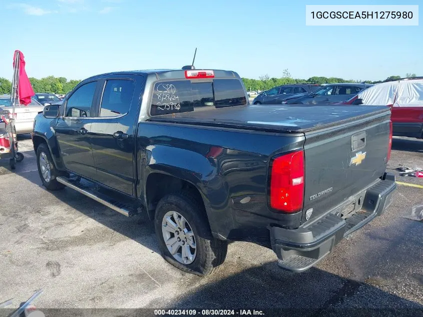 2017 Chevrolet Colorado Lt VIN: 1GCGSCEA5H1275980 Lot: 40234109