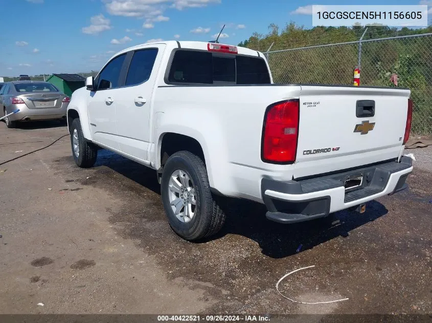 2017 Chevrolet Colorado Lt VIN: 1GCGSCEN5H1156605 Lot: 40422521