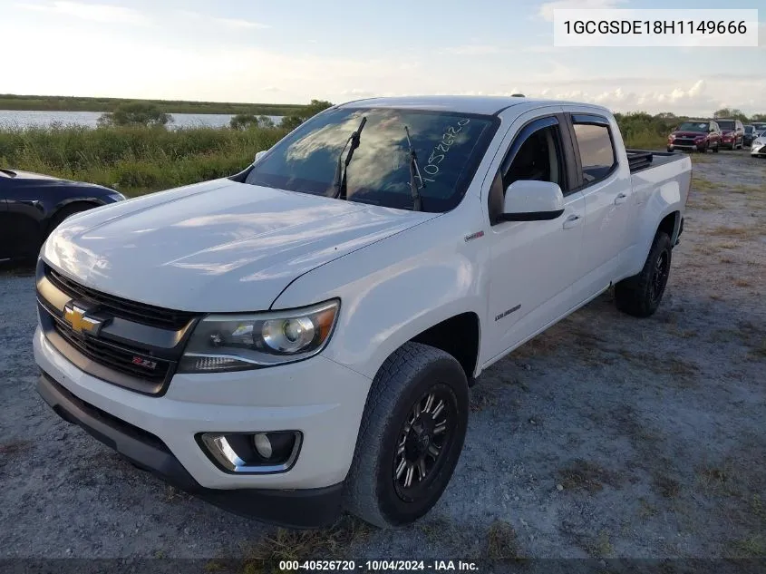 2017 Chevrolet Colorado Z71 VIN: 1GCGSDE18H1149666 Lot: 40526720