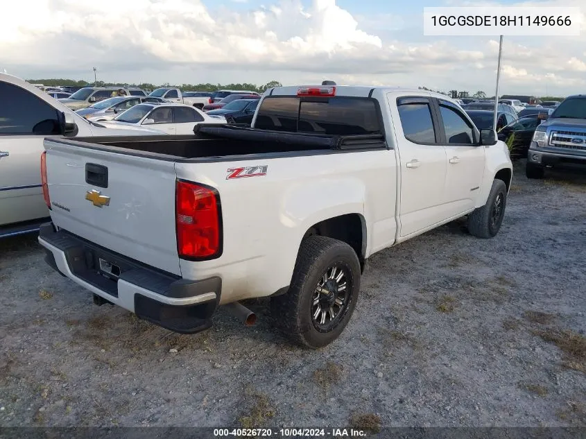 1GCGSDE18H1149666 2017 Chevrolet Colorado Z71