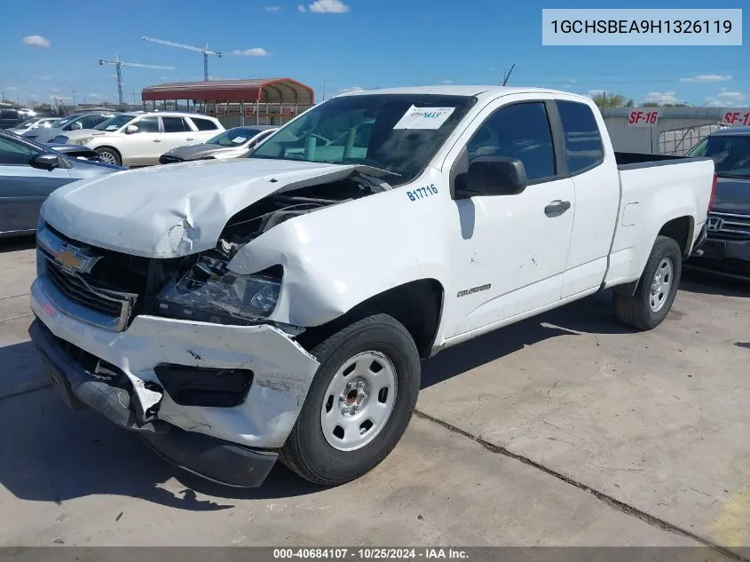 2017 Chevrolet Colorado Wt VIN: 1GCHSBEA9H1326119 Lot: 40684107