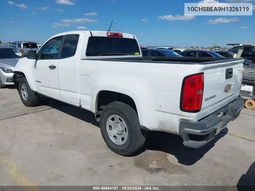 1GCHSBEA9H1326119 2017 Chevrolet Colorado Wt