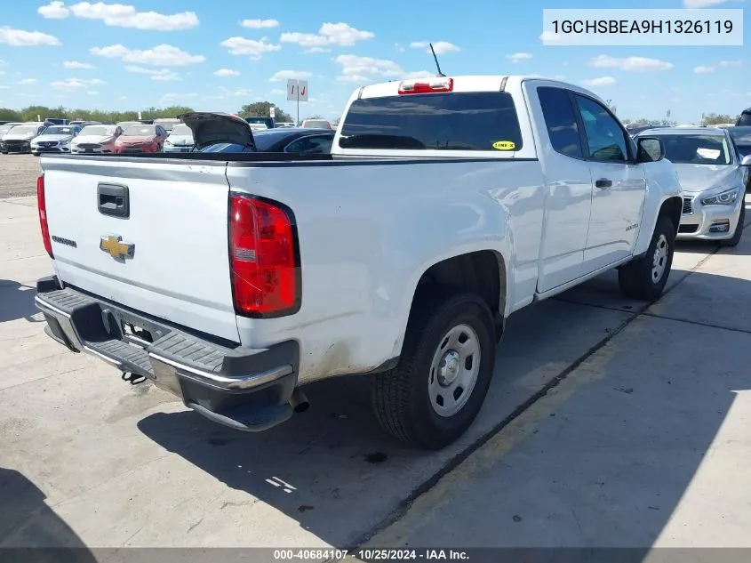 2017 Chevrolet Colorado Wt VIN: 1GCHSBEA9H1326119 Lot: 40684107