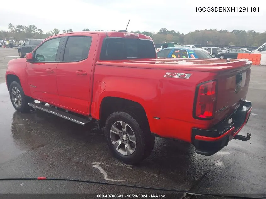 2017 Chevrolet Colorado Z71 VIN: 1GCGSDENXH1291181 Lot: 40708631